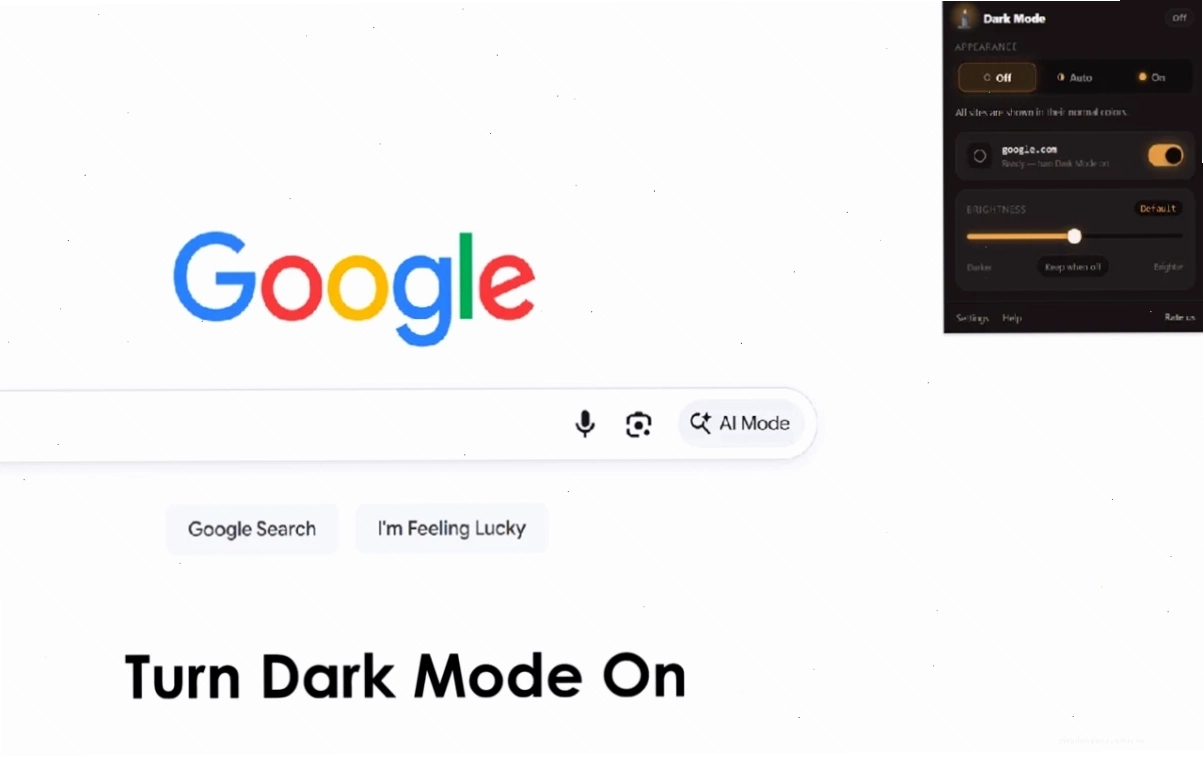 Ảnh chụp màn hình minh họa việc bật chế độ ban đêm dark mode cho mọi trang web trên Chrome