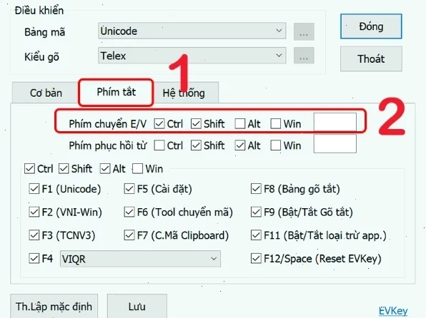 Bạn chọn phím chuyển tùy theo ý thích