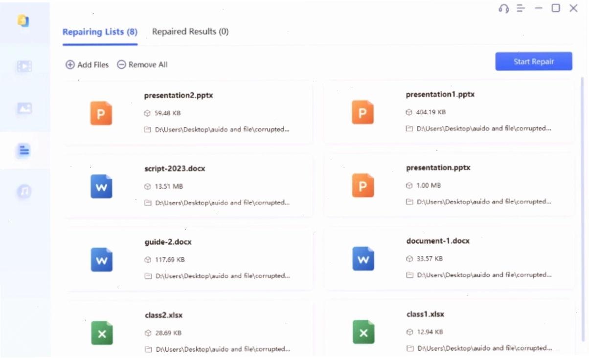 Bắt đầu quá trình sửa chữa file Excel bị lỗi