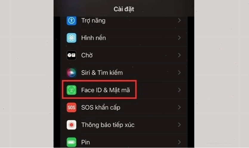 Bật – Tắt khởi động lại Face ID