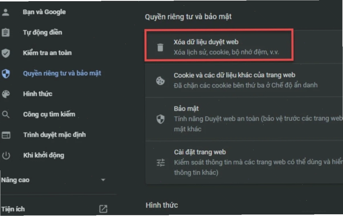 Bộ nhớ cache trình duyệt lỗi thời có thể gây xung đột. Có thể xoá cookie và thử lại.
