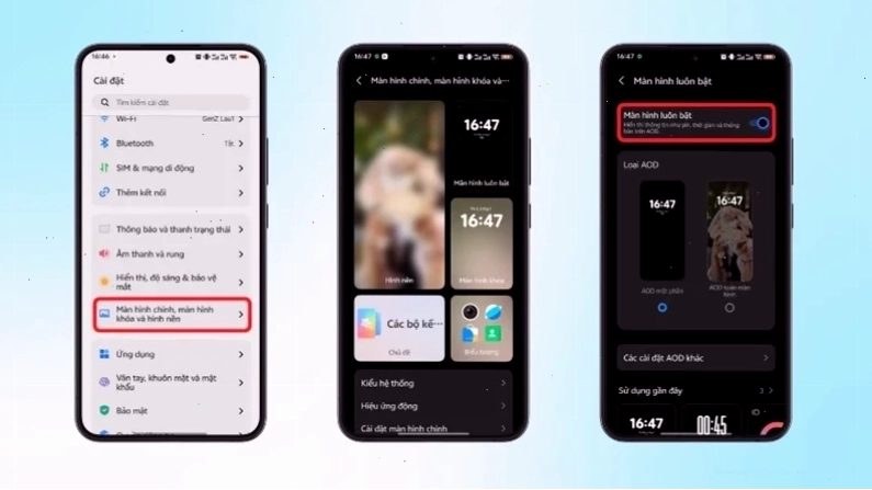 Các bước cài đặt giao diện hiển thị AOD cho điện thoại Android