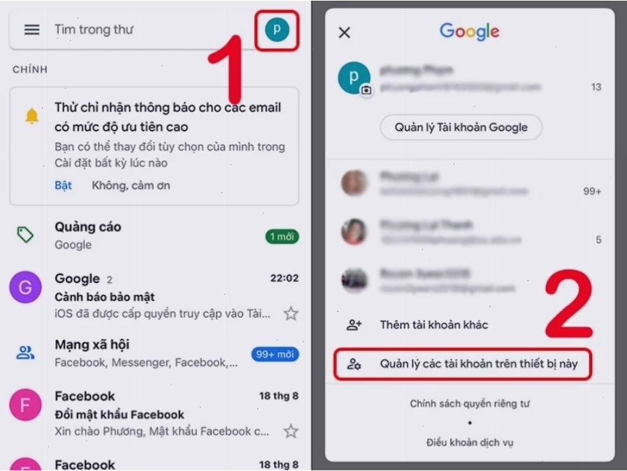 Các bước đăng xuất Google thông qua trình duyệt Google