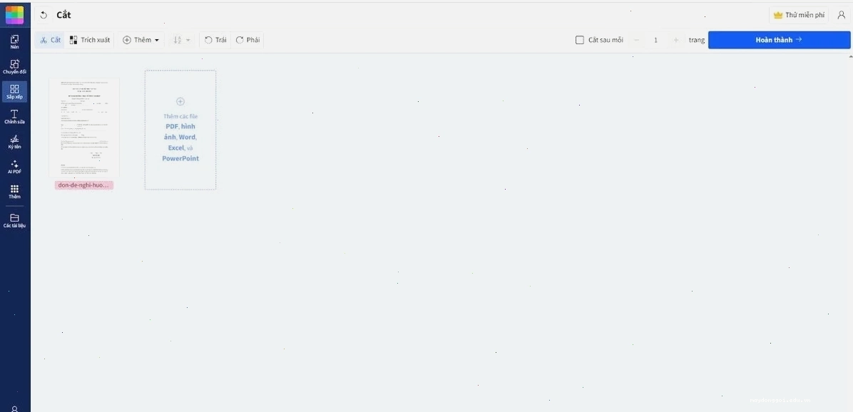 Các bước thực hiện tách trang PDF bằng công cụ Smallpdf