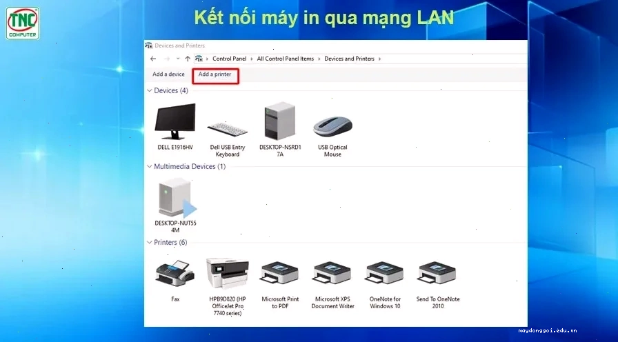 cách chia sẻ máy in qua mạng lan