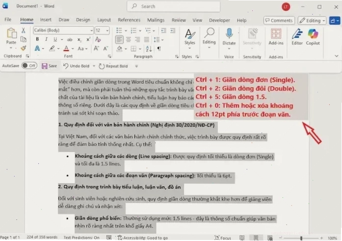 Cách Giãn Dòng Trong Word Bằng Phím Tắt