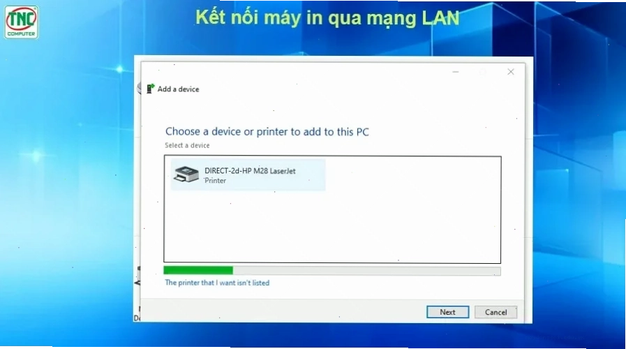 cách kết nối máy in mạng lan