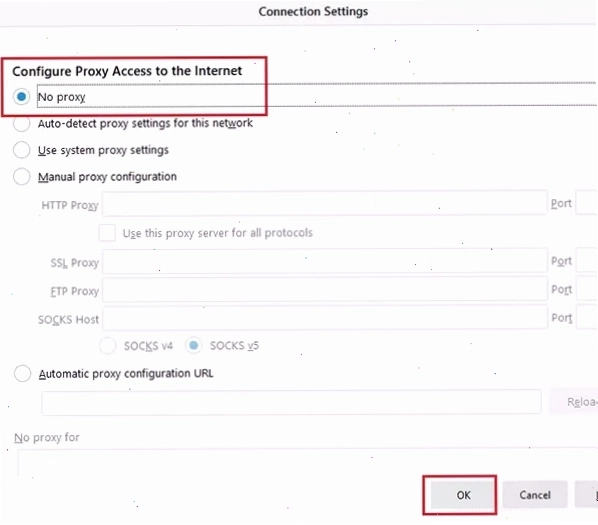 Cách khắc phục lỗi Proxy trên trình duyệt Firefox