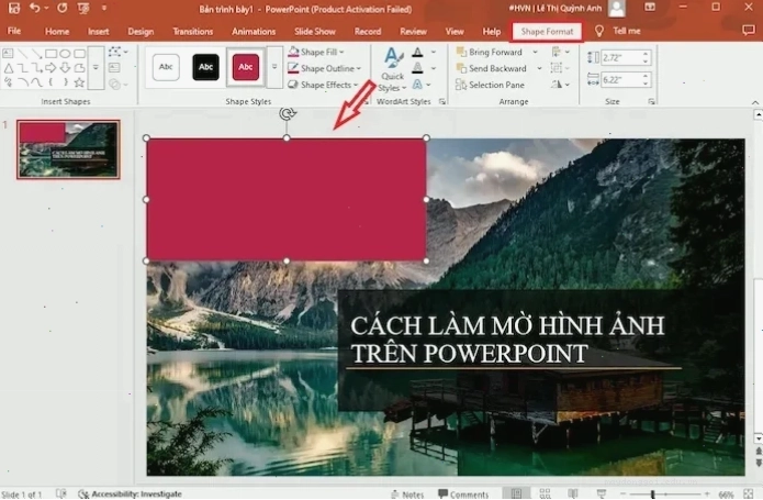 Cách Làm Mờ Một Phần Hình ảnh Trong PowerPoint