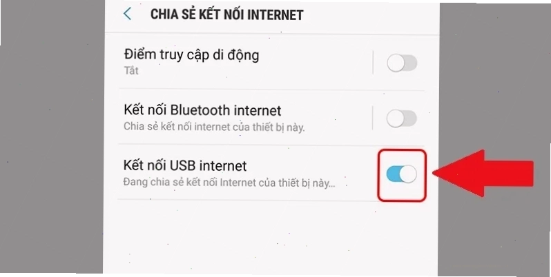 Cách phát wifi từ điện thoại Android qua cổng USB cho máy tính