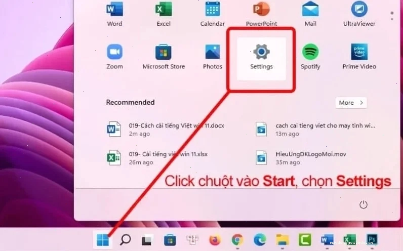 Cách phát wifi từ máy tính win 11: Truy cập Settings
