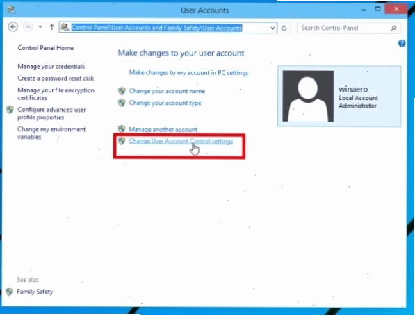 Cách tắt UAC Win 10 thông qua Control Panel