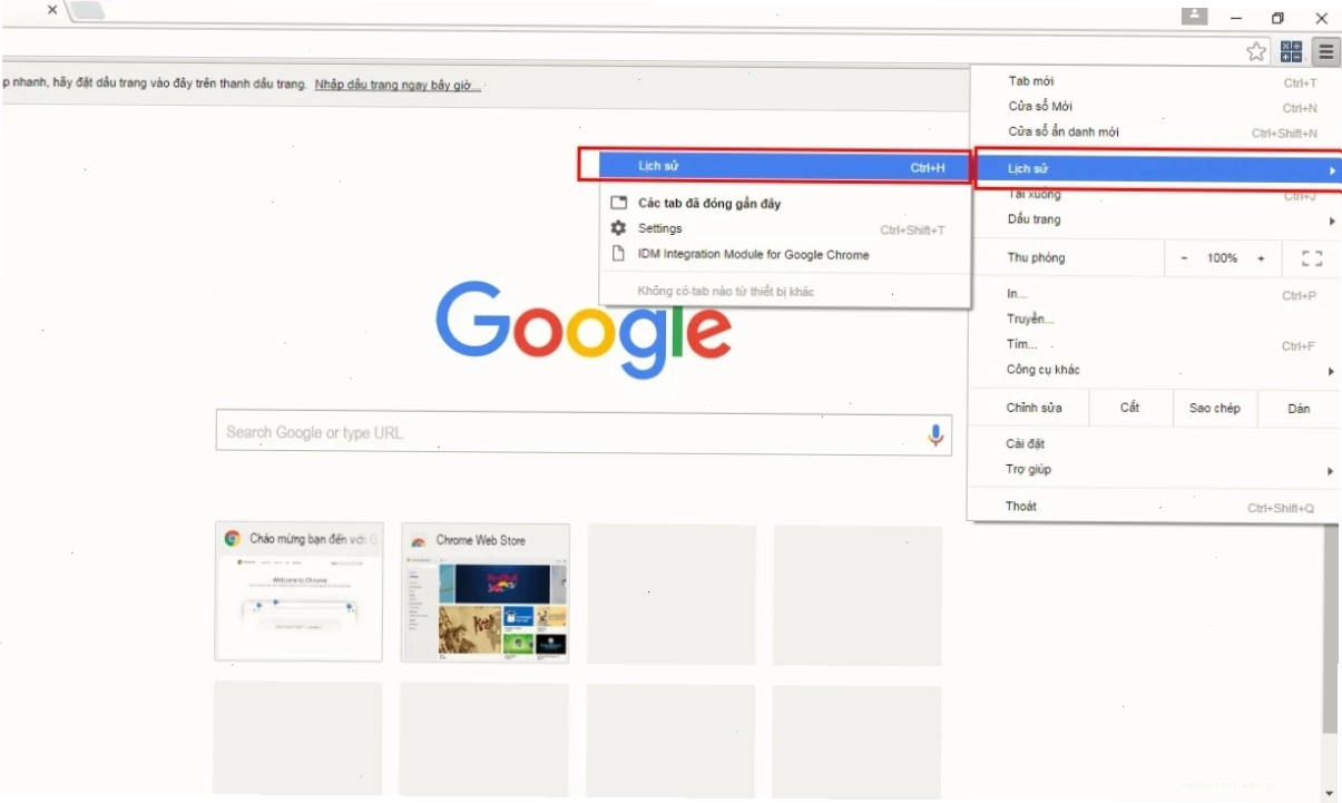 Cách xóa lịch sử google trên máy tính bằng Chrome