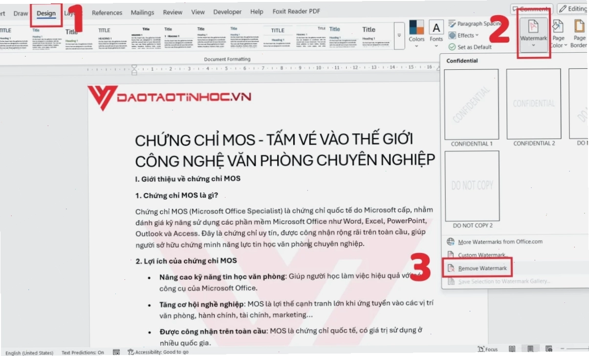 Cách xóa Watermark đơn giản trong Word