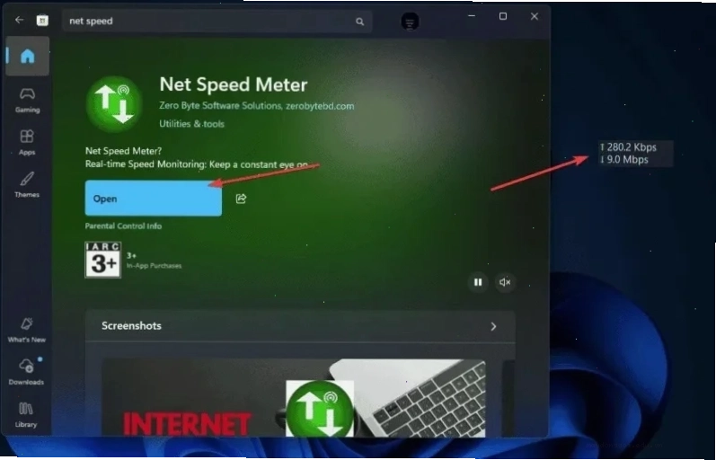Cài đặt Net Speed Meter để theo dõi tốc độ mạng