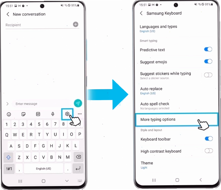 Cài đặt tiên đoán văn bản trên bàn phím Samsung