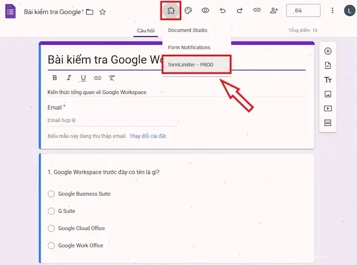 Cấu Hình FormLimiter Trên Google Forms