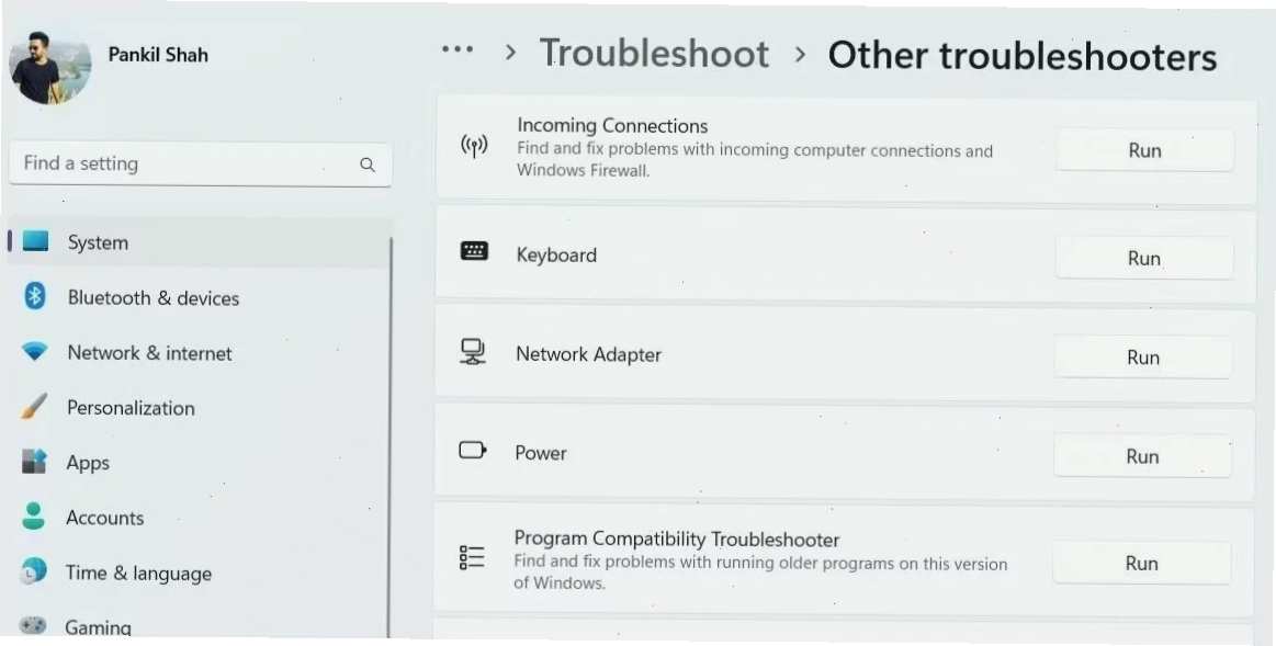 Chạy Network Adapter Troubleshooter trên Windows 11