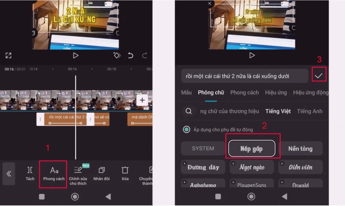 Chỉnh sửa phông chữ và kiểu dáng phụ đề tự động trong CapCut