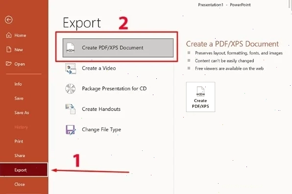 Chọn Create PDF/XPS Document