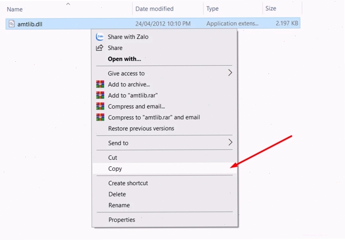 Chọn file crack amtlib