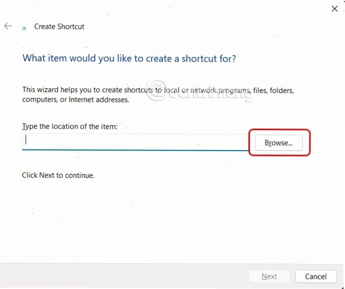 Chọn phím tắt cho ứng dụng để sửa lỗi pin to taskbar không hoạt động
