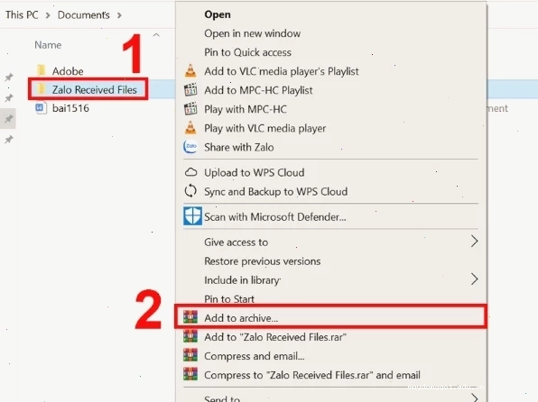 Chọn vào Add to archive… để bắt đầu nén file