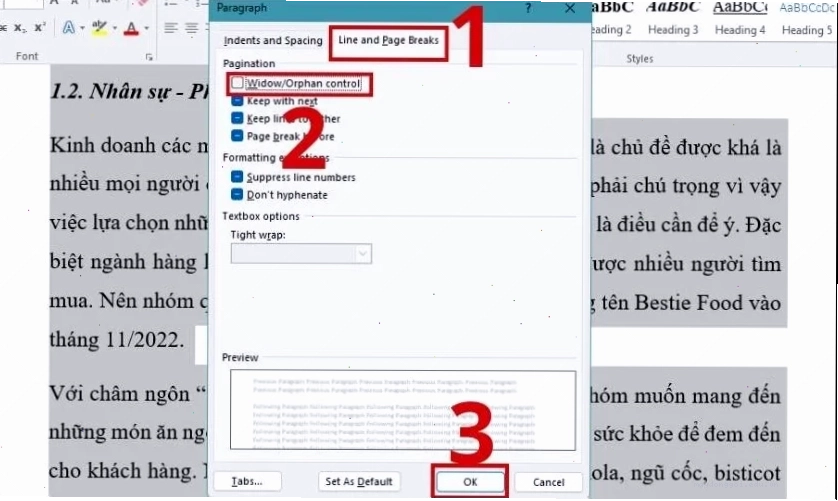 Dấu hiệu nhận biết lỗi nhảy chữ khoảng trắng word