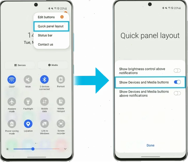 enable media setting panel
