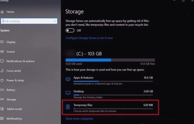 Giao diện Disk Cleanup với tùy chọn dọn dẹp tệp hệ thống