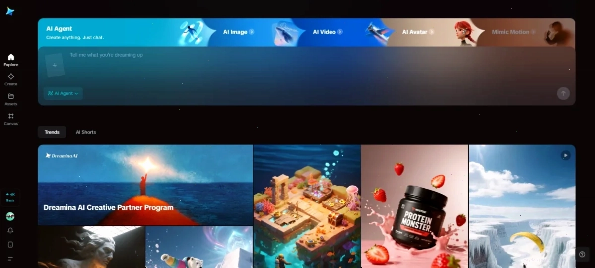 Giao diện Dreamina AI Agent