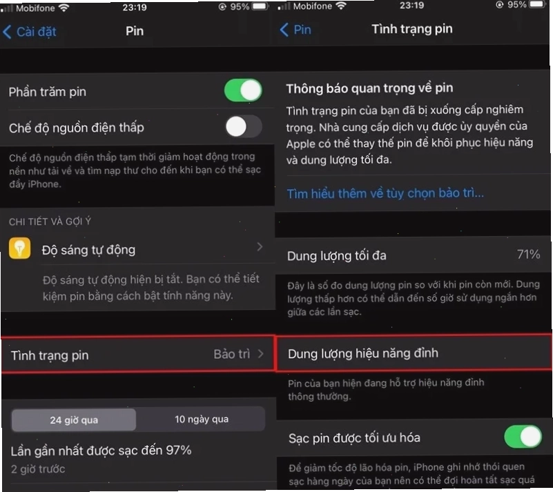 Giao diện phần mềm 3uTools hiển thị thông số pin iPhone