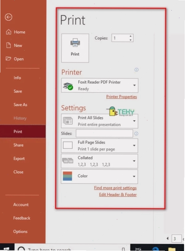 Hướng dẫn các bước in slide powerpoint ra giấy