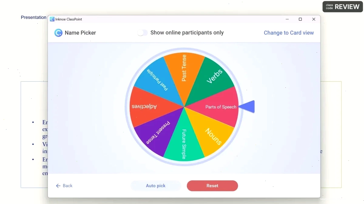 Hướng dẫn dùng cò quay random chọn tên trong powerpoint với ClassPoint