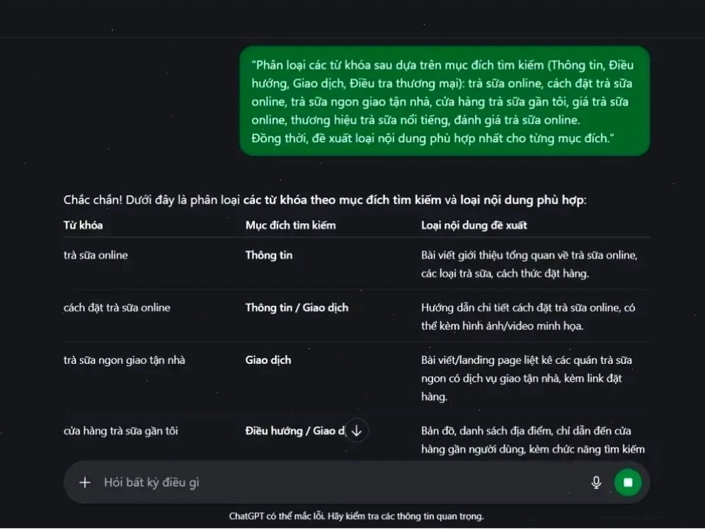Hướng dẫn gom nhóm từ khóa với prompt chuẩn khi dùng chatgpt viết content chuẩn seo