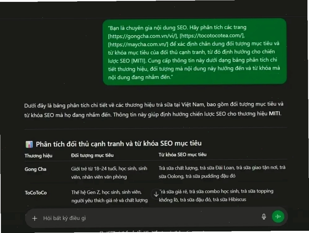 Hướng dẫn phân tích bộ từ khóa của đối thủ trong ngành trà sữa online