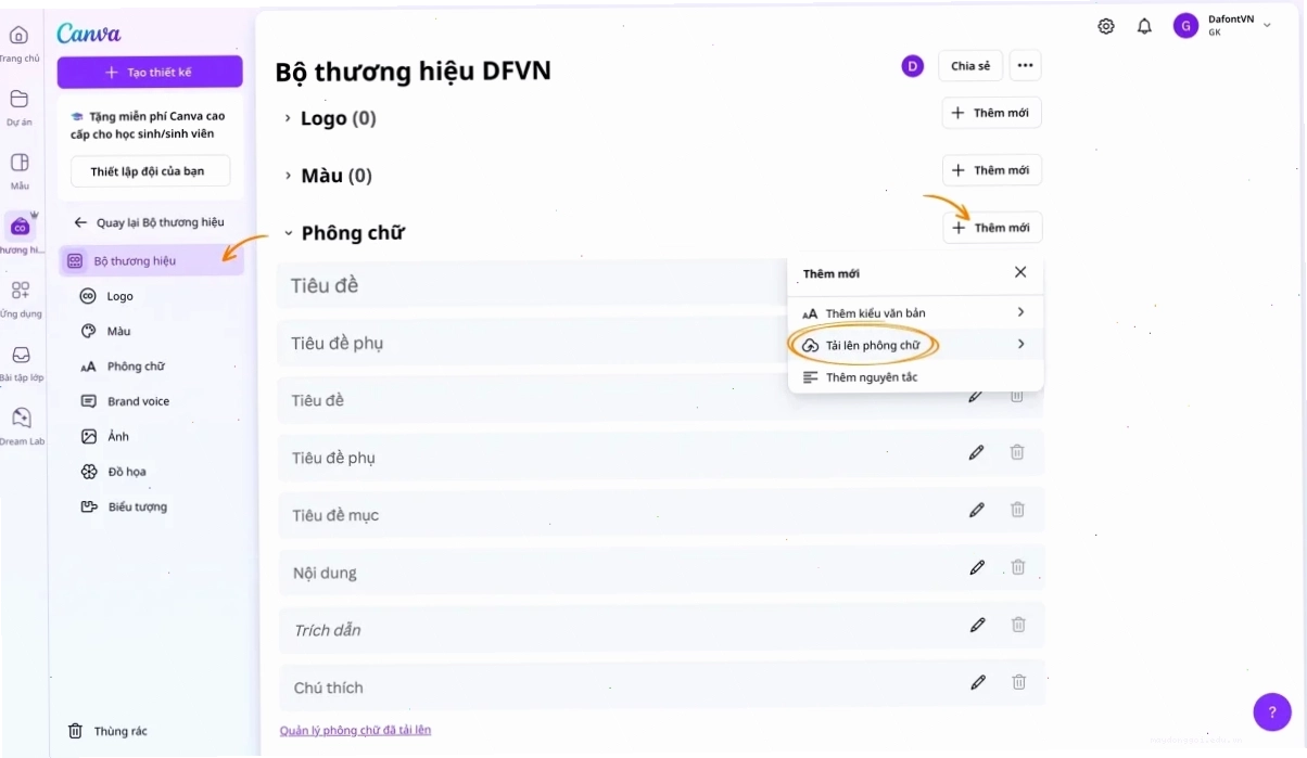 Hướng dẫn thêm font Việt hóa vào Canva