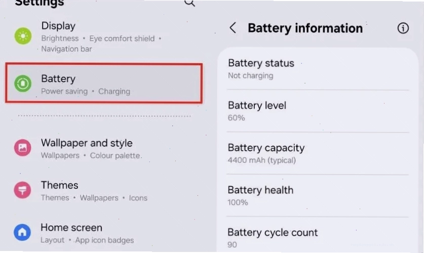 Kiểm tra độ chai pin Samsung qua Cài đặt