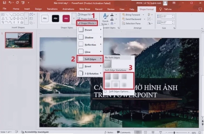 Làm Mờ Hình ảnh Trong PowerPoint với thanh Transparency