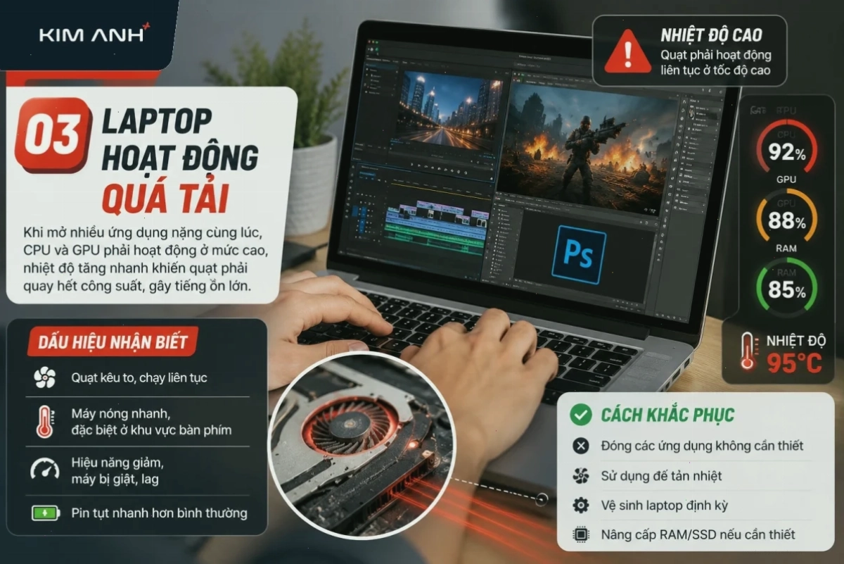 Laptop Hoạt Động Quá Tải – Nguyên Nhân Khiến Quạt Laptop Kêu To