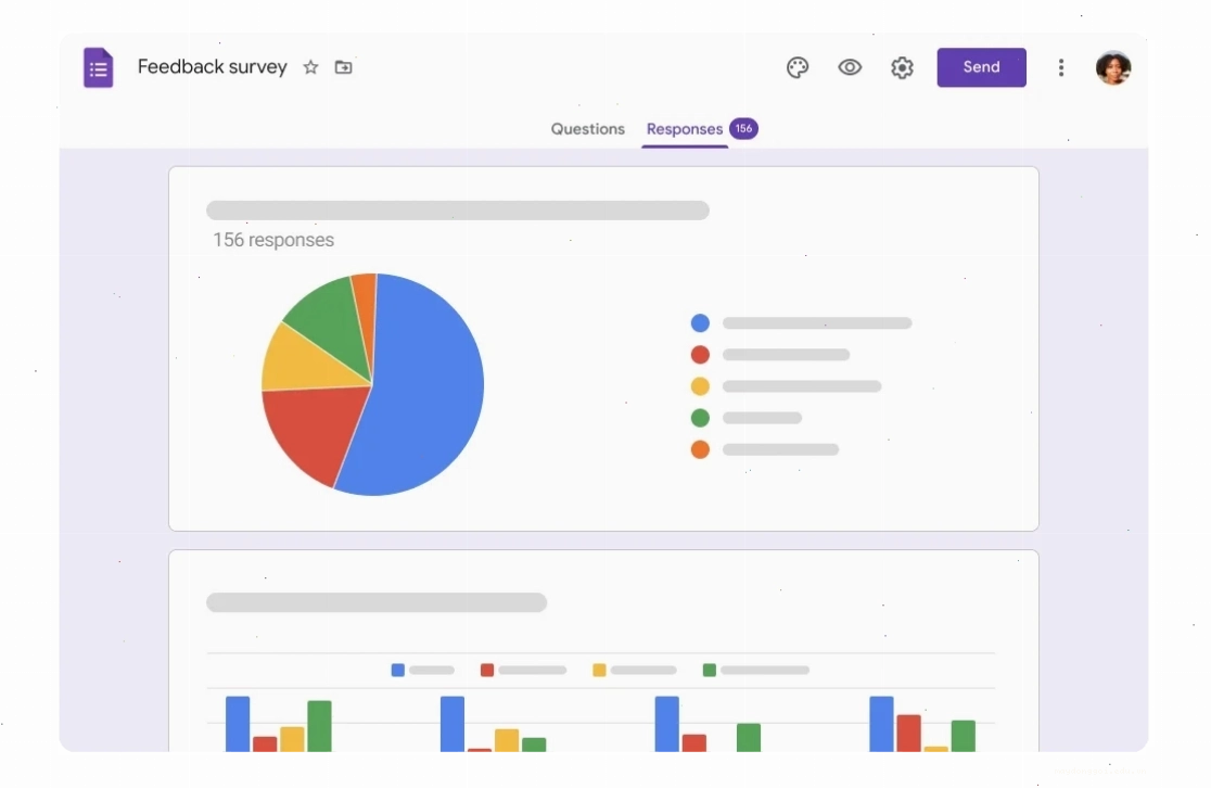 Màn hình tổng hợp kết quả Google Forms