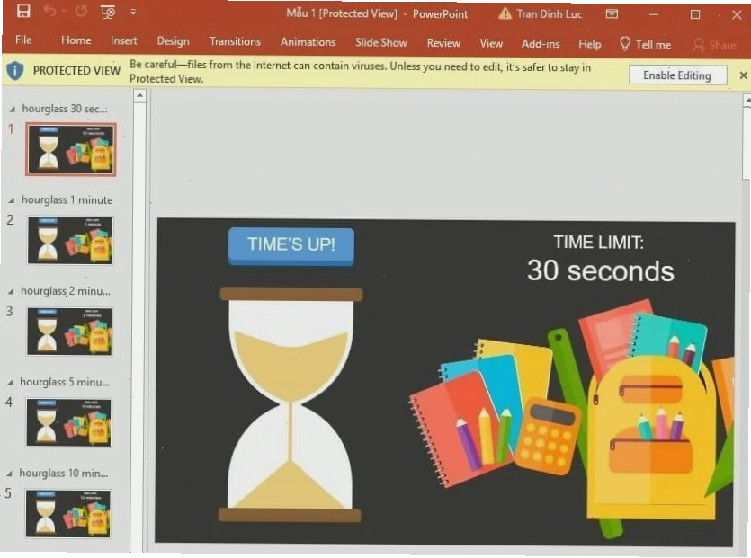 Mẫu đồng hồ đếm ngược trong Powerpoint 1 với phong cách hiện đại