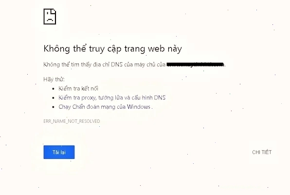 Nguyên nhân gây lỗi Err_name_not_resolved
