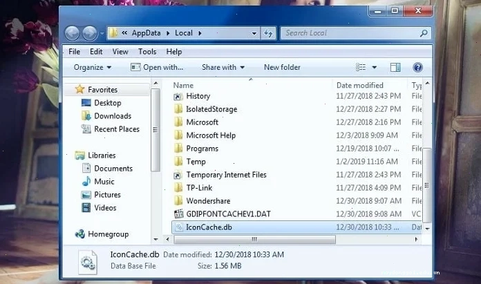 sửa lỗi icon ứng dụng biến thành tờ giấy trắng bằng cách xóa IconCache