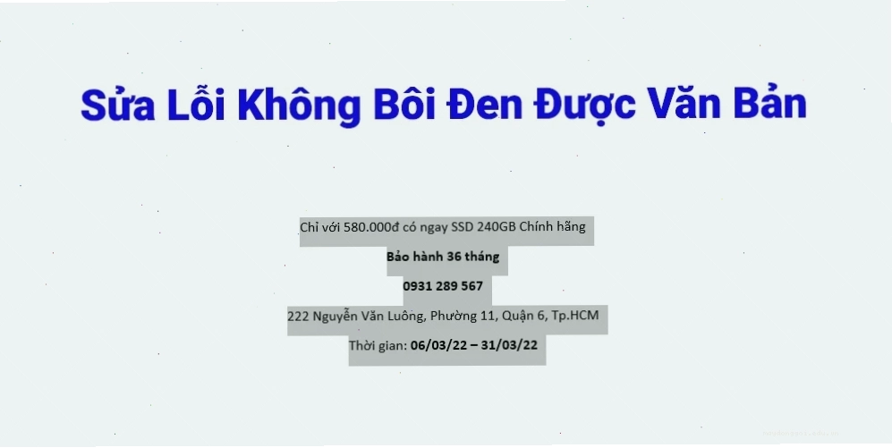 Sửa lỗi không bôi đen được văn bản trong Microsoft Word