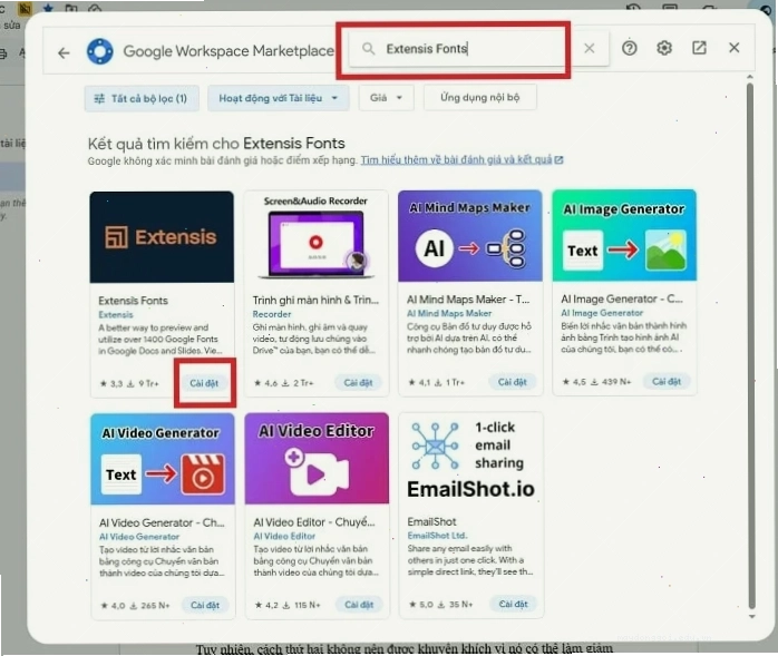 Tải tiện ích bổ sung cho Google Docs