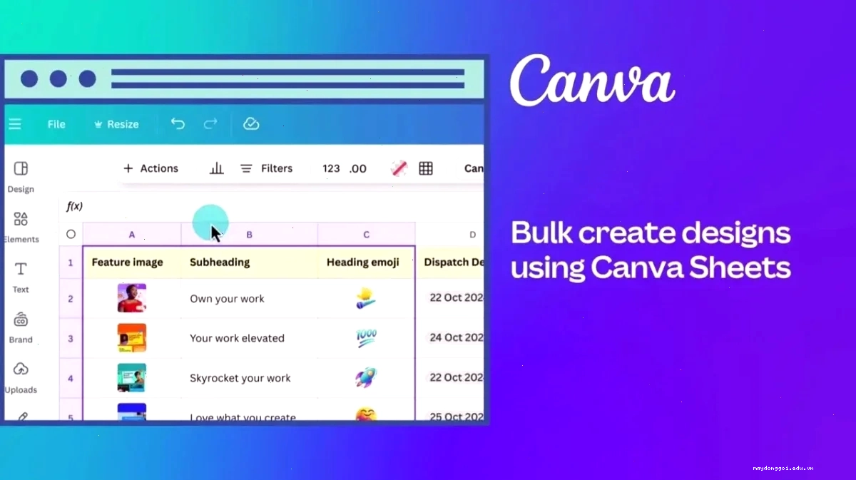 tao hang loat post facebook bang canva bulk create