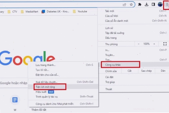Tắt tiện ích mở rộng trên Google Chrome