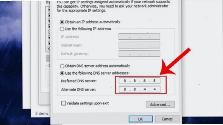 Thay đổi cài đặt DNS về cài đặt mặc định của Google