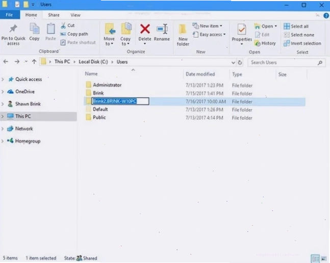 Thay đổi tên hiện tại của thư mục profile người dùng thành tên mới trong Registry Editor
